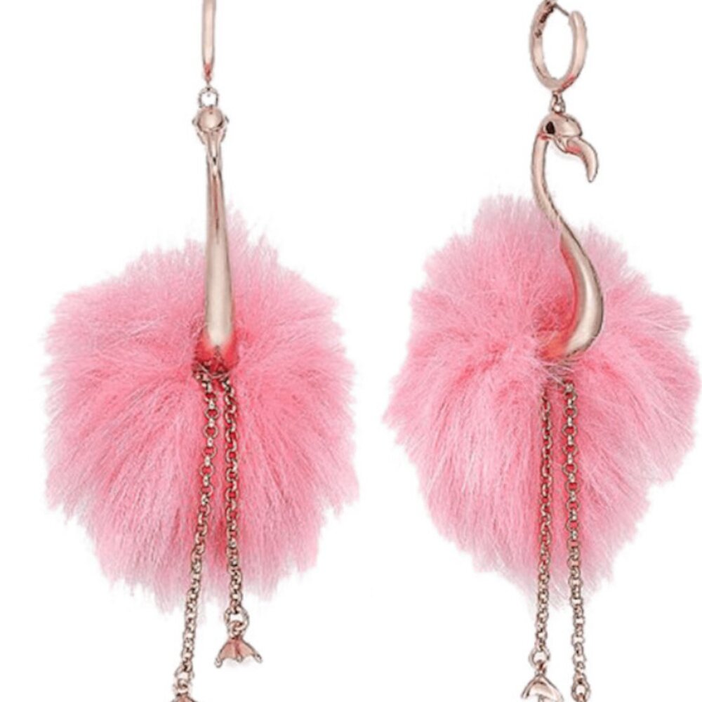 Kate Spade Fluffy Flamingo earrnigs